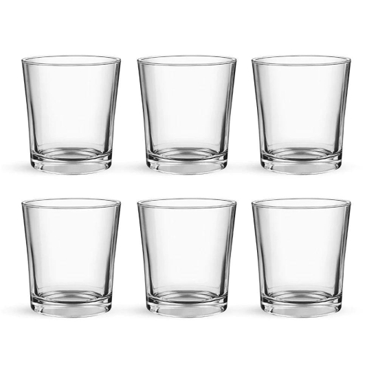 Treo Embassy Cool 222 ML Glass Tumbler | Transparent | Set of 6 Pcs