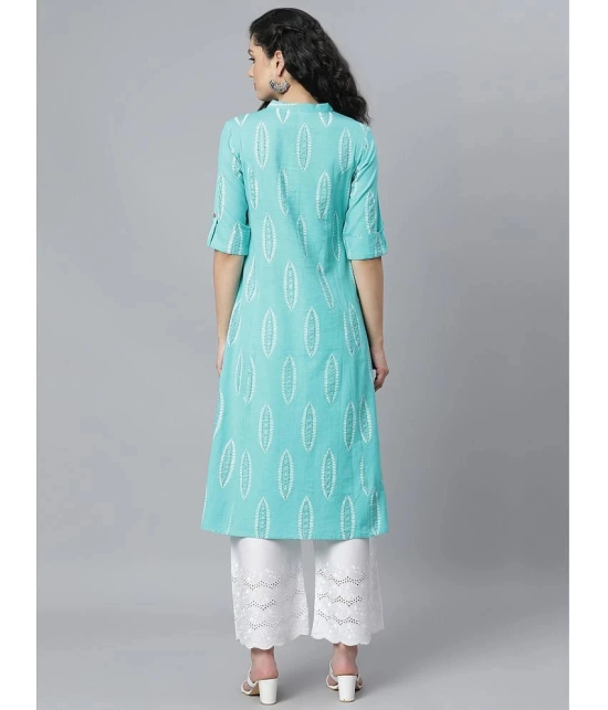 Stylum - Turquoise Rayon Womens Front Slit Kurti ( Pack of 1 ) - None