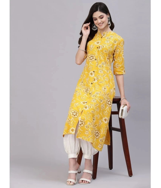 Stylum - Mustard Rayon Womens Front Slit Kurti ( Pack of 1 ) - None