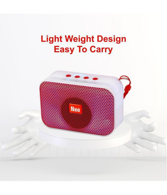 Neo M412 5 W Bluetooth Speaker Bluetooth v5.0 with USB Playback Time 4 hrs Red - Red