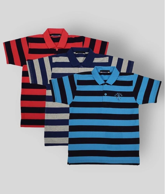 NEUVIN - Multicolor Cotton Boys Polo T-Shirt ( Pack of 3 ) - None