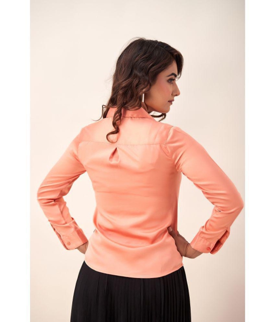 SVARCHI - Coral Satin Women's Shirt Style Top ( Pack of 1 ) - None