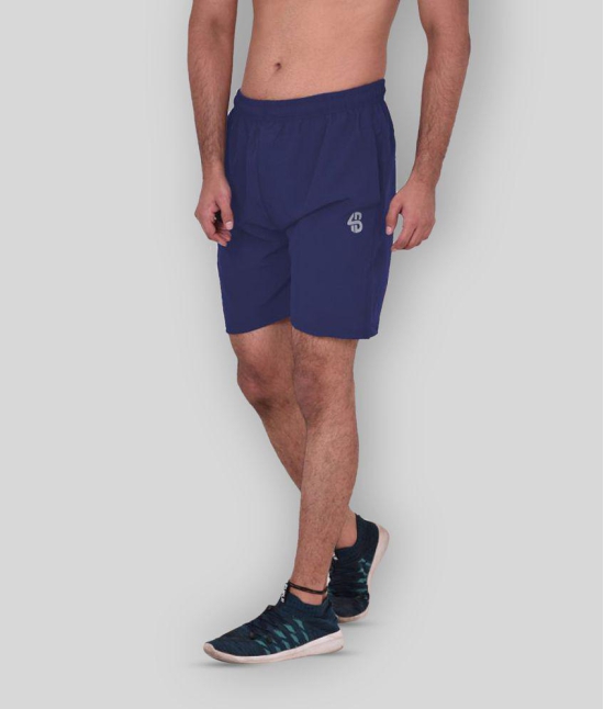 Forbro Blue Polyester Lycra Fitness Shorts - None