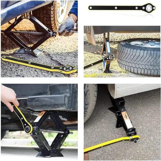 Car Jack Wrench 360 forward Labor-Saving design Scissor Jack Lift Speed Handle Tool Jack Lug Handle Tool (car jack wrench Yellow)