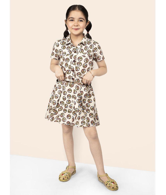 Naughty Ninos Beige Polyester Girls Shirt Dress ( Pack of 1 ) - None