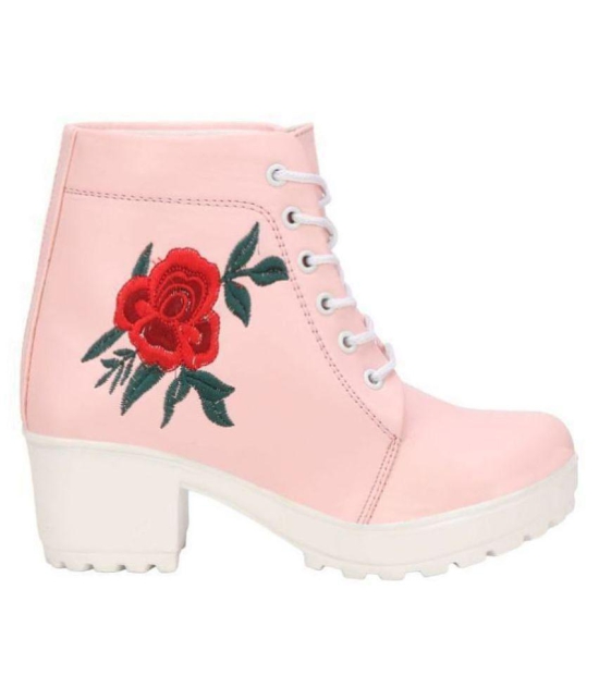 Commander Pink Ankle Length Casual Boots - None