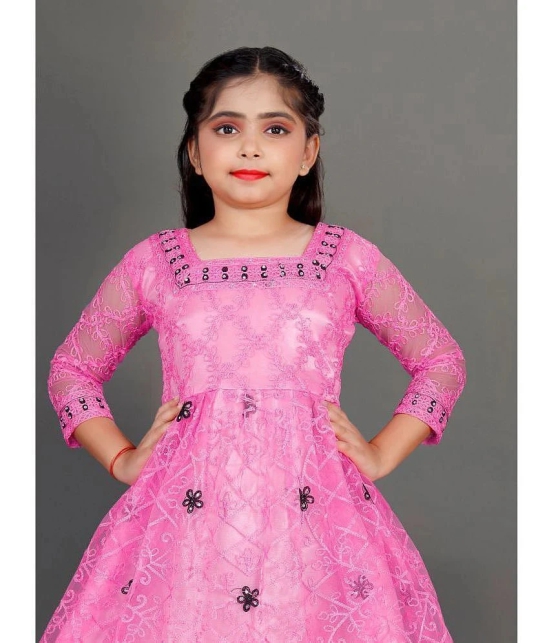 Apnisha - Pink Net Girls Gown ( Pack of 1 ) - None