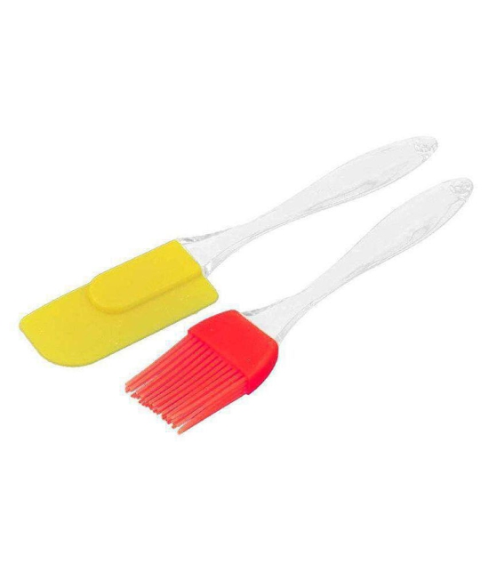 Premsons Silicone Spatula and Pastry Brush Set for Cake Mixer, Decorating, Cooking, Baking, Glazing - Colours May Vary - Multicolor