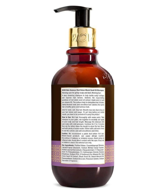 WOW Skin Science Red Onion Black Seed Oil Shampoo With Red Onion Seed Oil Extract, Black Seed Oil & Pro-Vitamin B5 - 250mL