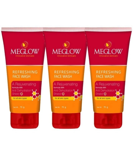 Meglow Refreshing Facewash for Soft & Smooth Skin 70g Each -Pack of 3