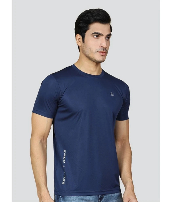 Supersquad Polyester Regular Fit Solid Half Sleeves Mens T-Shirt - Navy Blue ( Pack of 1 ) - None