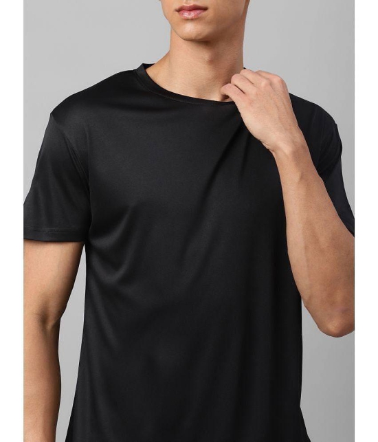 UrbanMark Polyester Regular Fit Solid Half Sleeves Mens T-Shirt - Black & Light Grey ( Pack of 2 ) - None