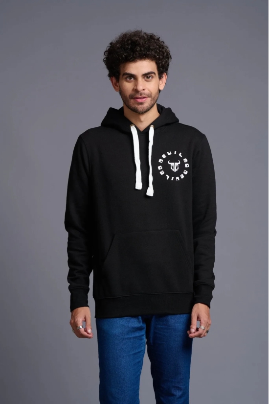 Devil Printed Black Hoodie for Men L