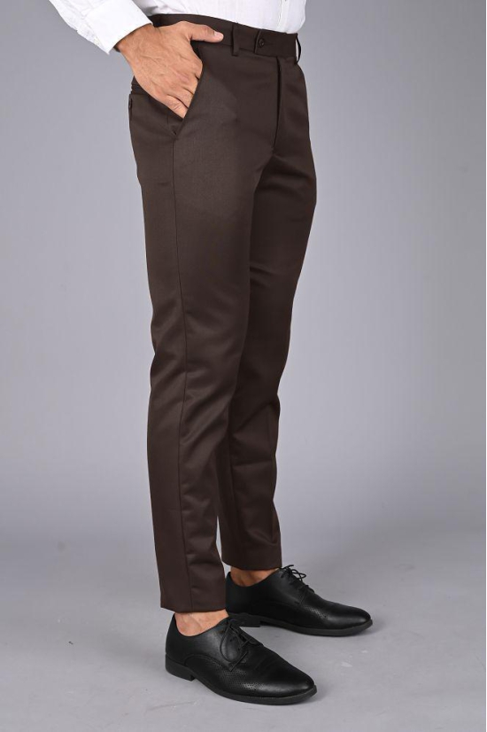 MANCREW - Brown Viscose Slim - Fit Men's Formal Pants ( Pack of 1 ) - None