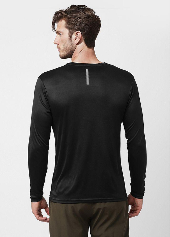 UrbanMark Mens Regular Fit Quick Dry Sports Round Neck Full Sleeves Solid T Shirt -Black - None