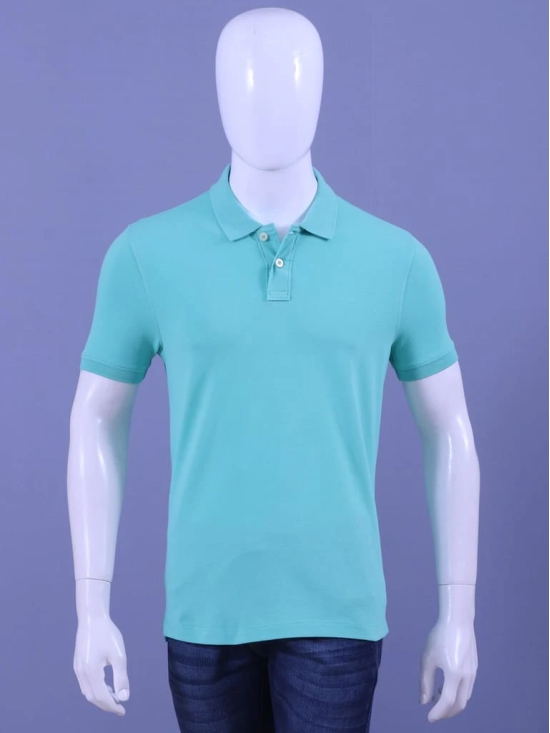 Men's Mint Enzyme Finish Solid Polo T-Shirt