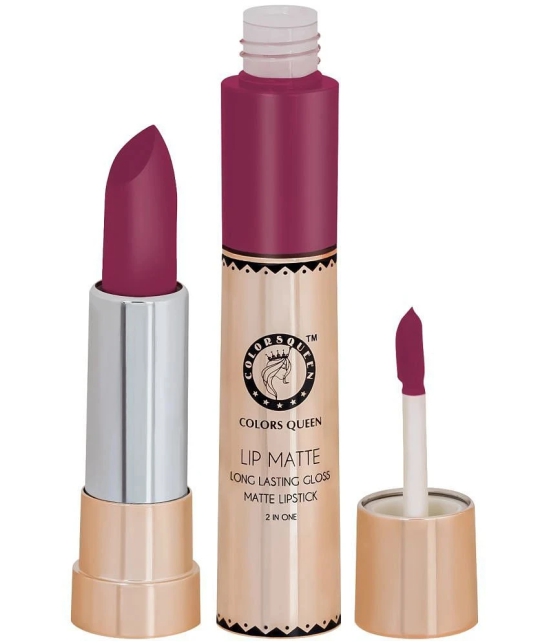 Colors Queen Lip Matte 2 in 1 Long Lasting Matte Lipstick (Sharbati Pink)