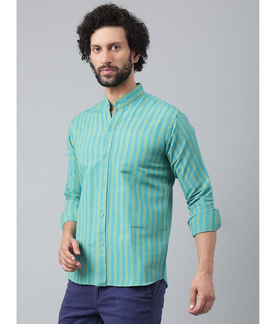 KLOSET By RIAG 100% Cotton Regular Fit Striped Full Sleeves Men's Casual Shirt - Blue ( Pack of 1 ) - None