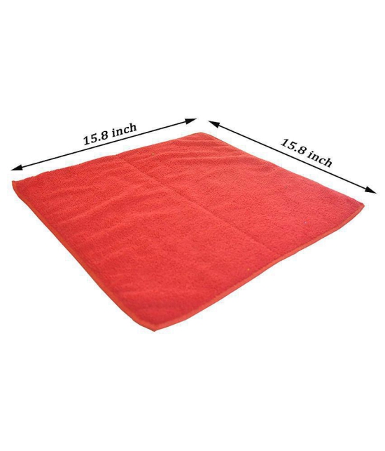 INGENS Microfiber Cleaning Cloths,40x40cms 250GSM RED-Colour! Highly Absorbent, Lint and Streak Free, Multi -Purpose Wash Cloth for Kitchen, Car, Window, Stainless Steel, Silverware.(Pack of