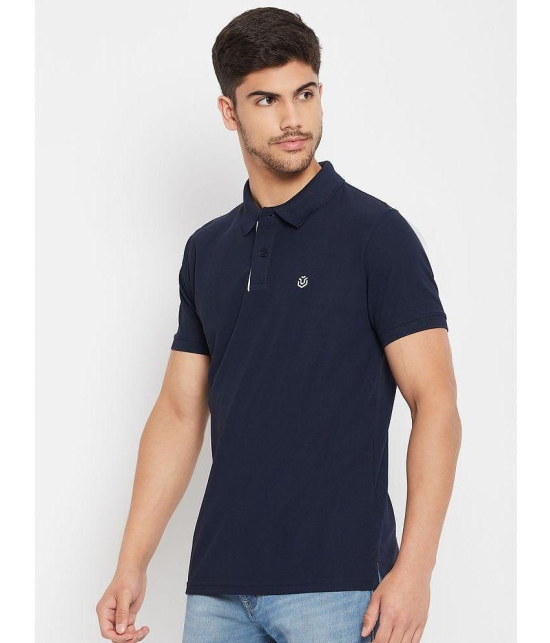 UNIBERRY - Navy Cotton Blend Regular Fit Men's Polo T Shirt ( Pack of 1 ) - None