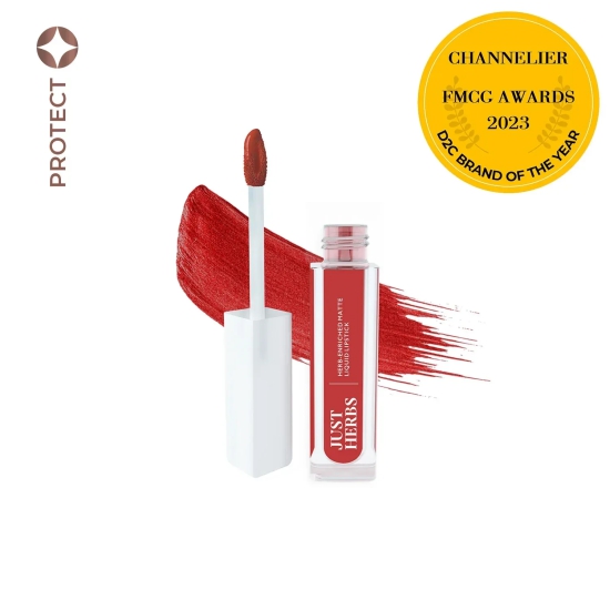 Herb-enriched Matte Liquid Lipstick BYOB HE-01 Hibiscus_Red