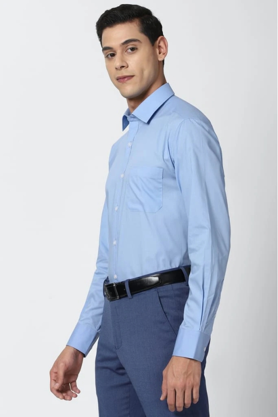 Men Blue Regular Fit Formal Full Sleeves Formal Shirt