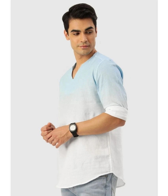 Bene Kleed - Light Blue Cotton Mens Shirt Style Kurta ( Pack of 1 ) - None