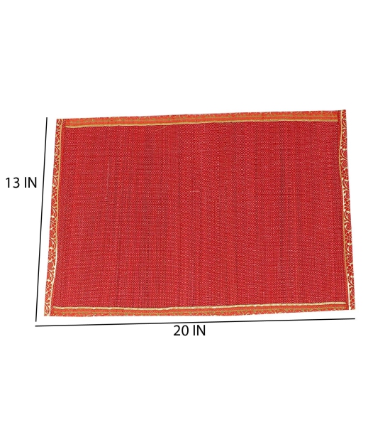 Bamboo Dining Mat Set-Red