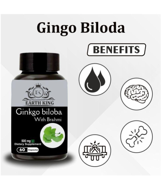 EARTH KING Ginkgo Biloba Capsule For Men & Women, 60 Capsules (Pack of 1)