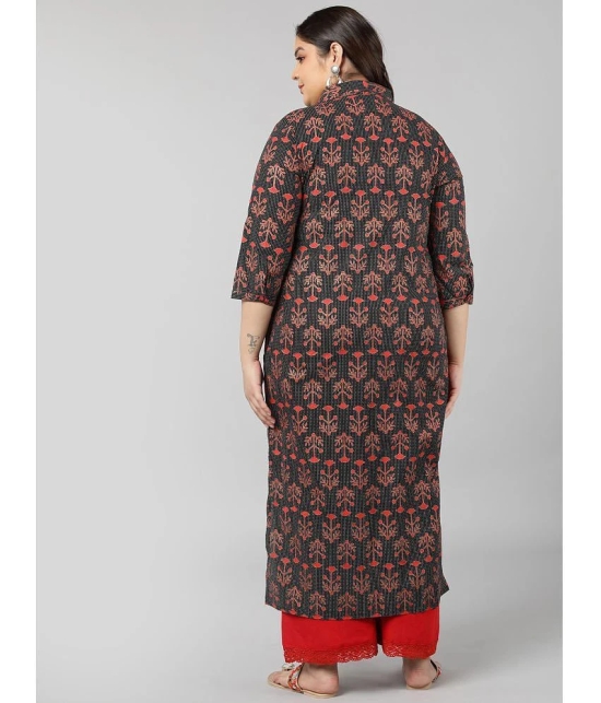 KIPEK - Black Cotton Womens Straight Kurti ( Pack of 1 ) - None