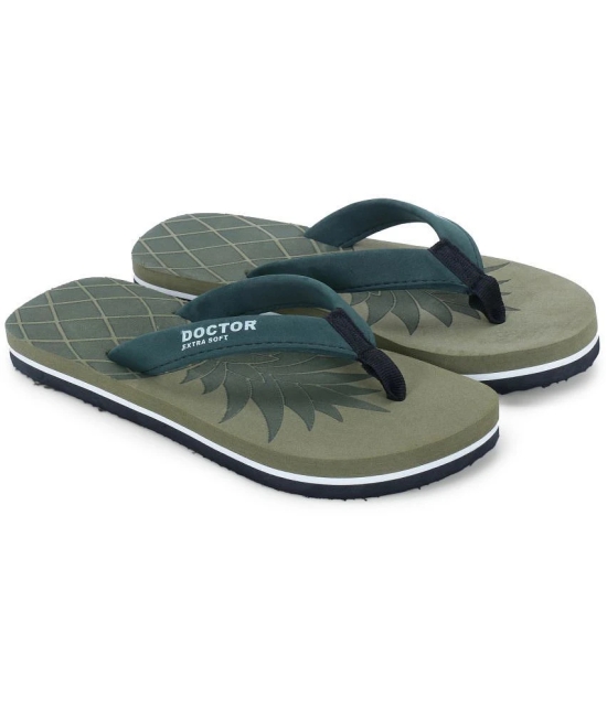 DOCTOR EXTRA SOFT - Olive Womens Thong Flip Flop - None