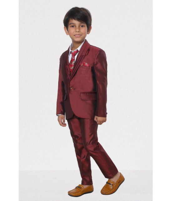 DKGF Fashion - Maroon Polyester Boys Suit ( Pack of 1 ) - None