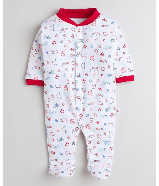 BUMZEE - Red & White Cotton Rompers For Baby Boy ( Pack of 3 ) - None