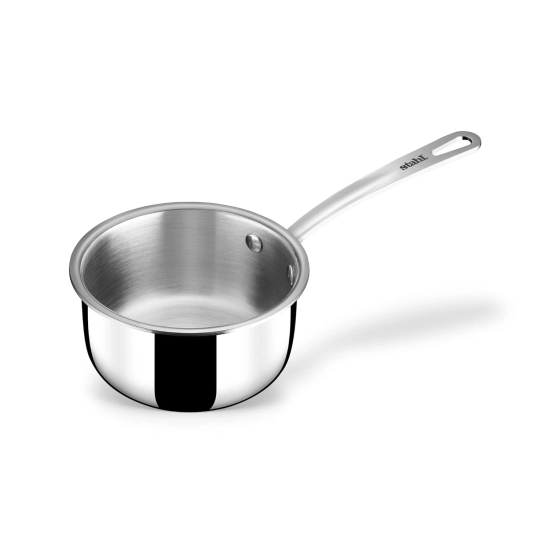 Stahl Triply Stainless Steel Artisan Saucepan (Size - 14cm/1.1ltr) by Mahavir Home Store