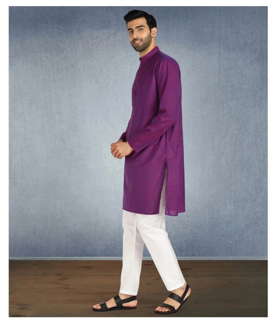 Hangup Purple Cotton Blend Kurta Pyjama Set Pack of 2 - None