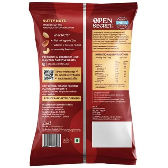 Open Secret Nutty Nut Mix Dry Fruit - Rich In Protein, Tandoori Masala Flavour