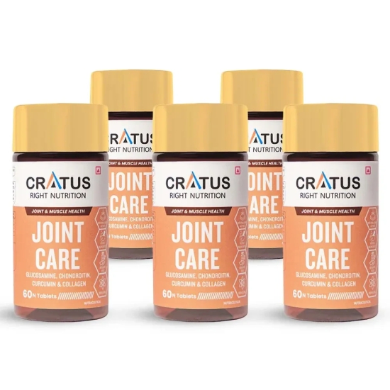 Cratus Right Nutrition Advanced Joint Care Tablets with Glucosamine, Chondroitin and Curcumin | Total Support for Joint, Cartilage and Muscle Health | Enhances Flexibility, Reduces Pain | 300 Tab