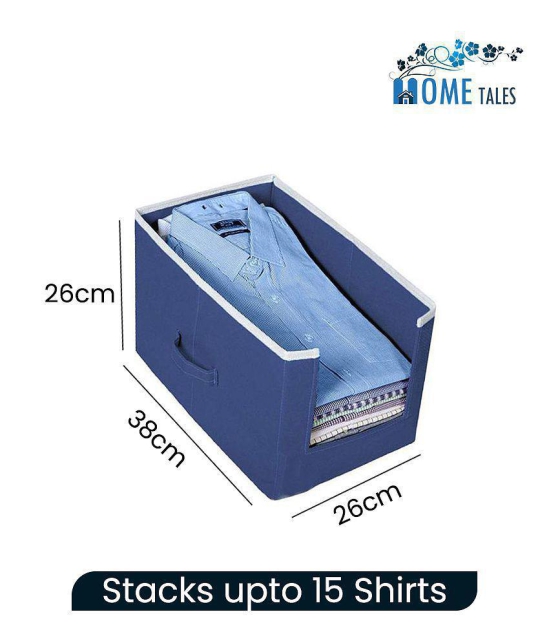 HOMETALES Non-Woven Shirt Stacker & Cloth Organizer,Blue (4U)