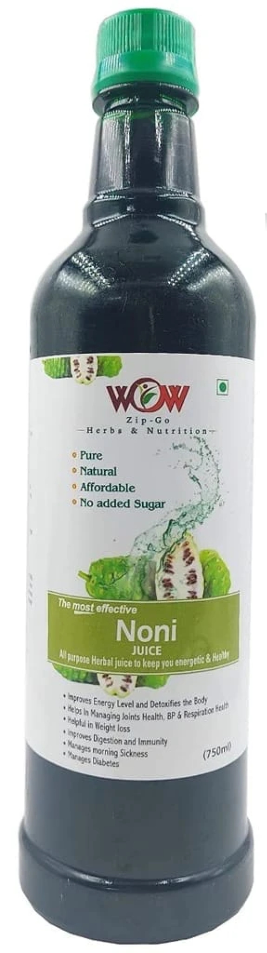 Wow Zip - GO Herbs & NUTRITION-100% Pure and Effective - The Finest Noni Juice Herbal Juice-No Added Sugar . (750 x 2+2 Honey 55g) Free Immunity Enhancing Honey.