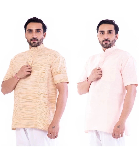 DESHBANDHU DBK - Muticolor Cotton Mens Regular Kurta ( Pack of 2 ) - None