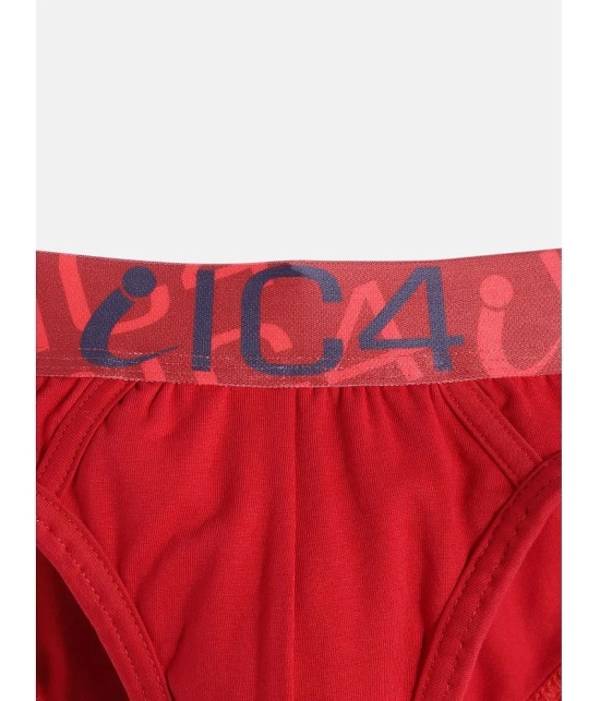 Pack of 2 IC4 Cotton Spandex Boys Briefs ( Red ) - None