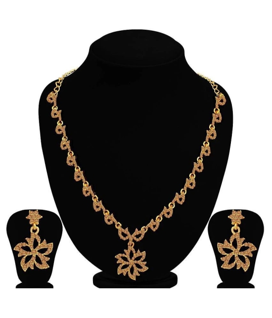 Sukkhi Alloy Golden Traditional Necklaces Set Collar - Golden