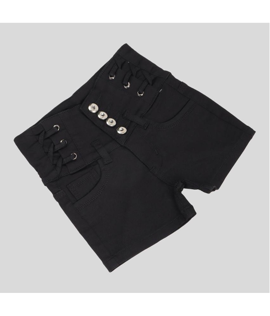 Arshia Fashions - Black Denim Girls Hot Pants ( Pack of 1 ) - None