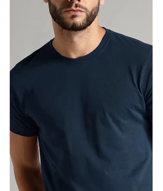 Lycos - Navy Blue Cotton Blend Regular Fit Mens T-Shirt ( Pack of 1 ) - None