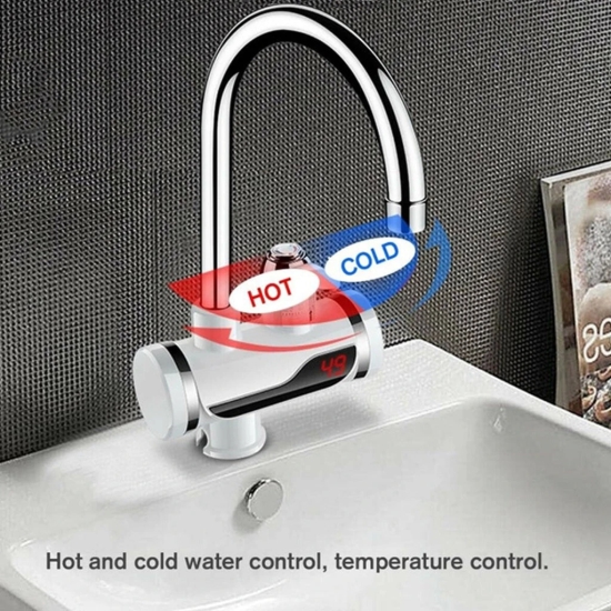 hot water tape Instant Heating Electric Water Heater Faucet Tap Kitchen Bathroom Digital Display with shower head || ABS Body- Shock Proof