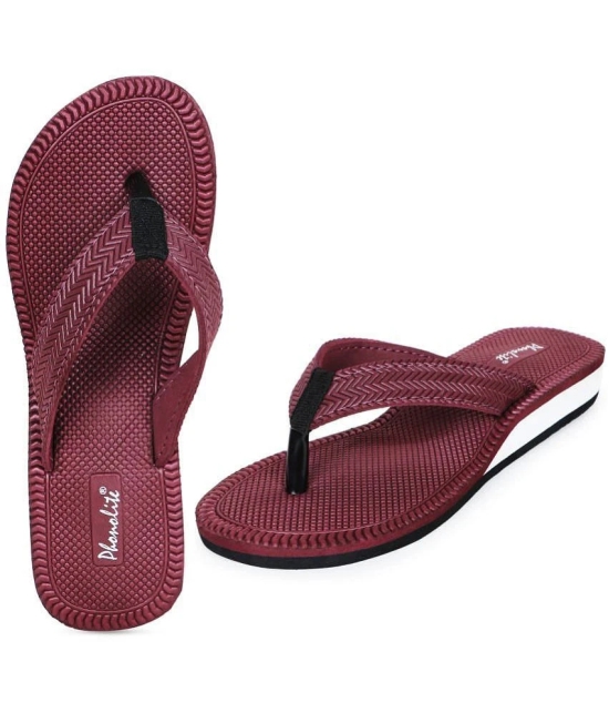 Phonolite Maroon Womens Flip Flop - None