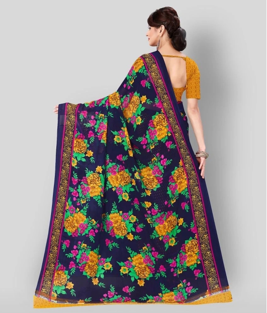 Anand Sarees - Multicolor Georgette Saree With Blouse Piece (Pack of 1)