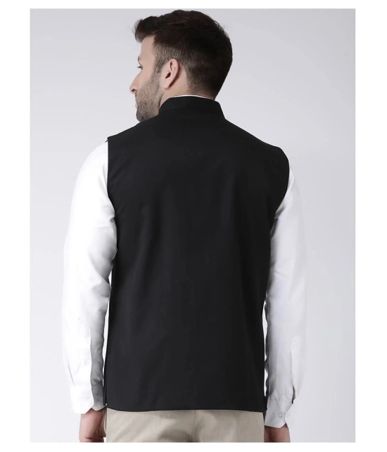 Hangup Black Cotton Blend Nehru Jacket - None