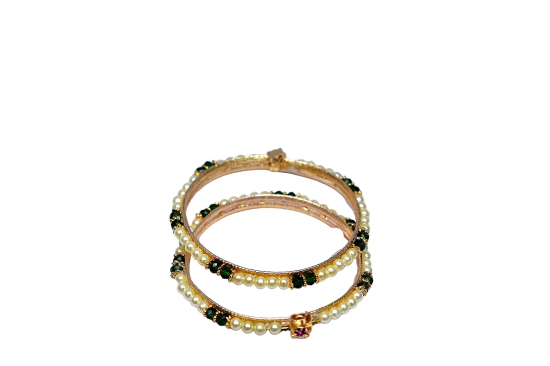 Green Pearl Bangles