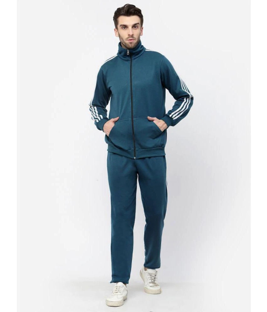 KZALCON - Teal Cotton Blend Regular Fit Mens Tracksuit ( Pack of 1 ) - XL